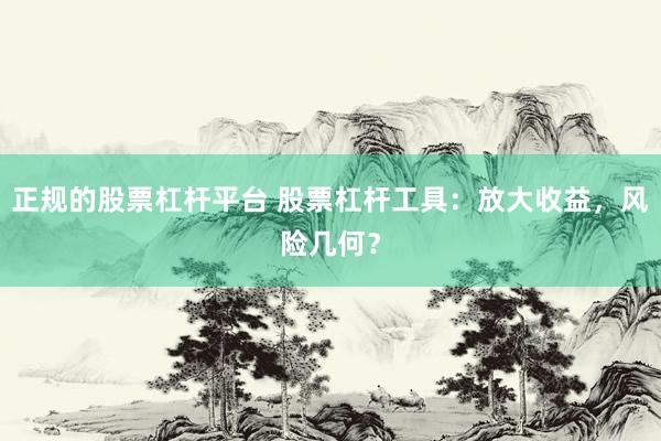 正規(guī)的股票杠桿平臺 股票杠桿工具：放大收益，風險幾何？