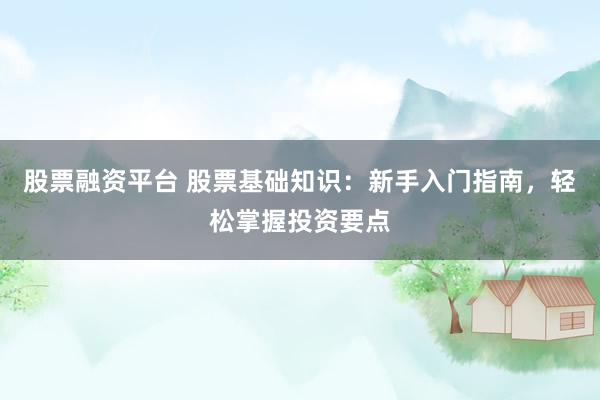 股票融資平臺(tái) 股票基礎(chǔ)知識(shí)：新手入門指南，輕松掌握投資要點(diǎn)