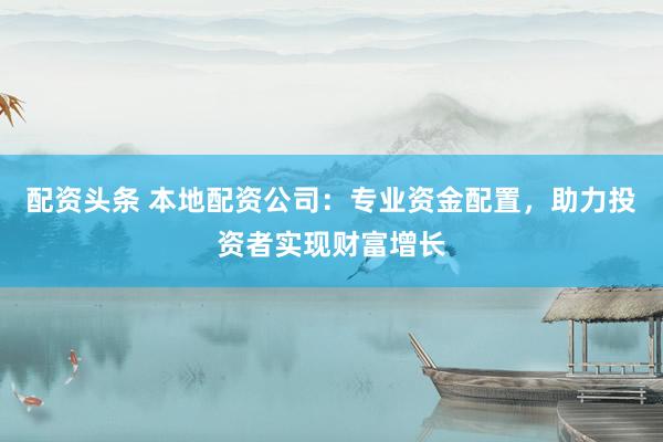 配資頭條 本地配資公司：專業(yè)資金配置，助力投資者實(shí)現(xiàn)財(cái)富增長