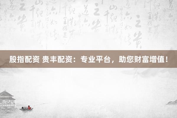 股指配資 貴豐配資：專業(yè)平臺，助您財富增值！